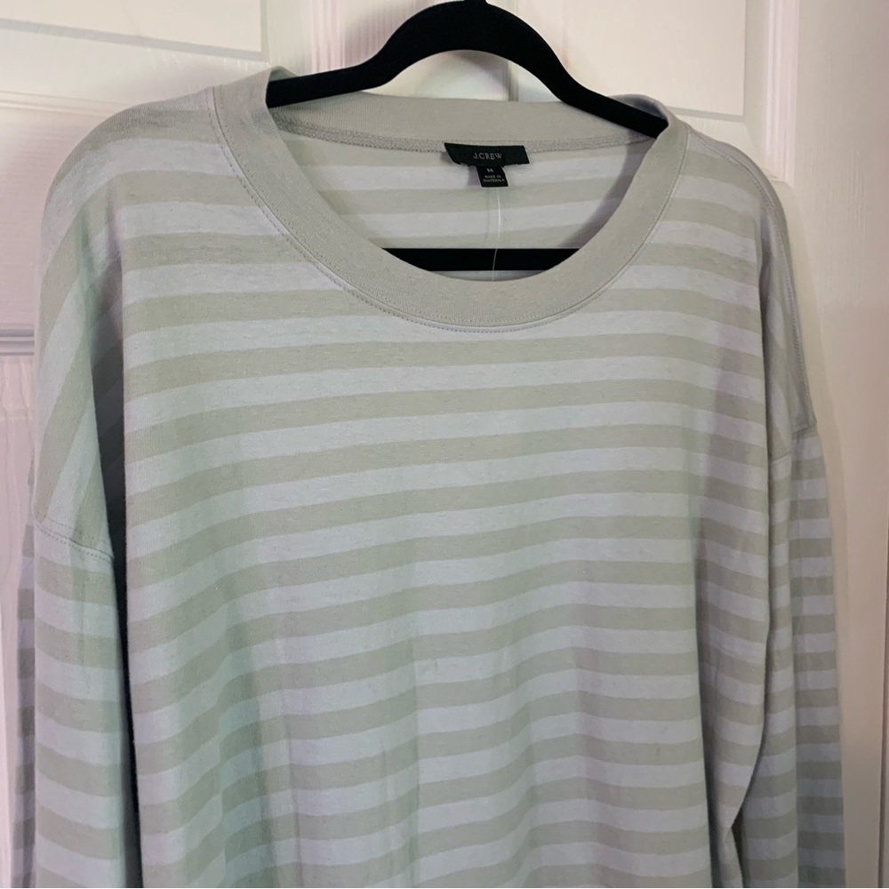 NWT J. Crew Men’s Sage Striped Long Sleeve Shirt, size M - Picture 3 of 7